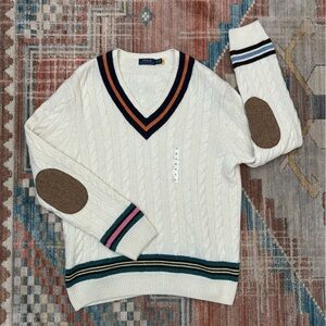 Polo Ralph Lauren Cricket Wool Alpaca Cashmere V-Neck Sweater Mens XL